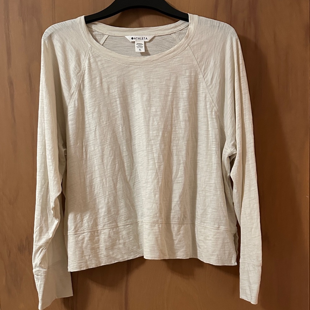 Athleta Women's Cream Long Sleeve Shirt